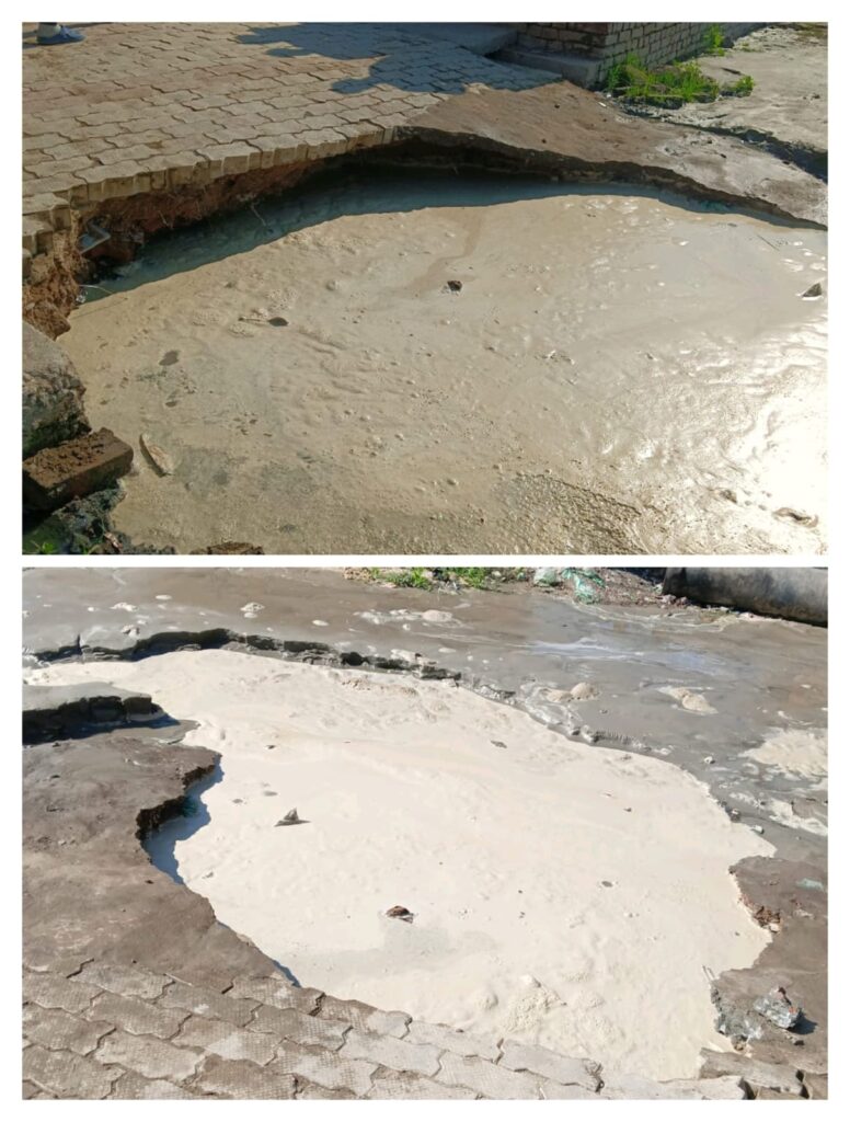 शुक्लागंज गंगाघाट,पानी की पाइपलाइन फटी